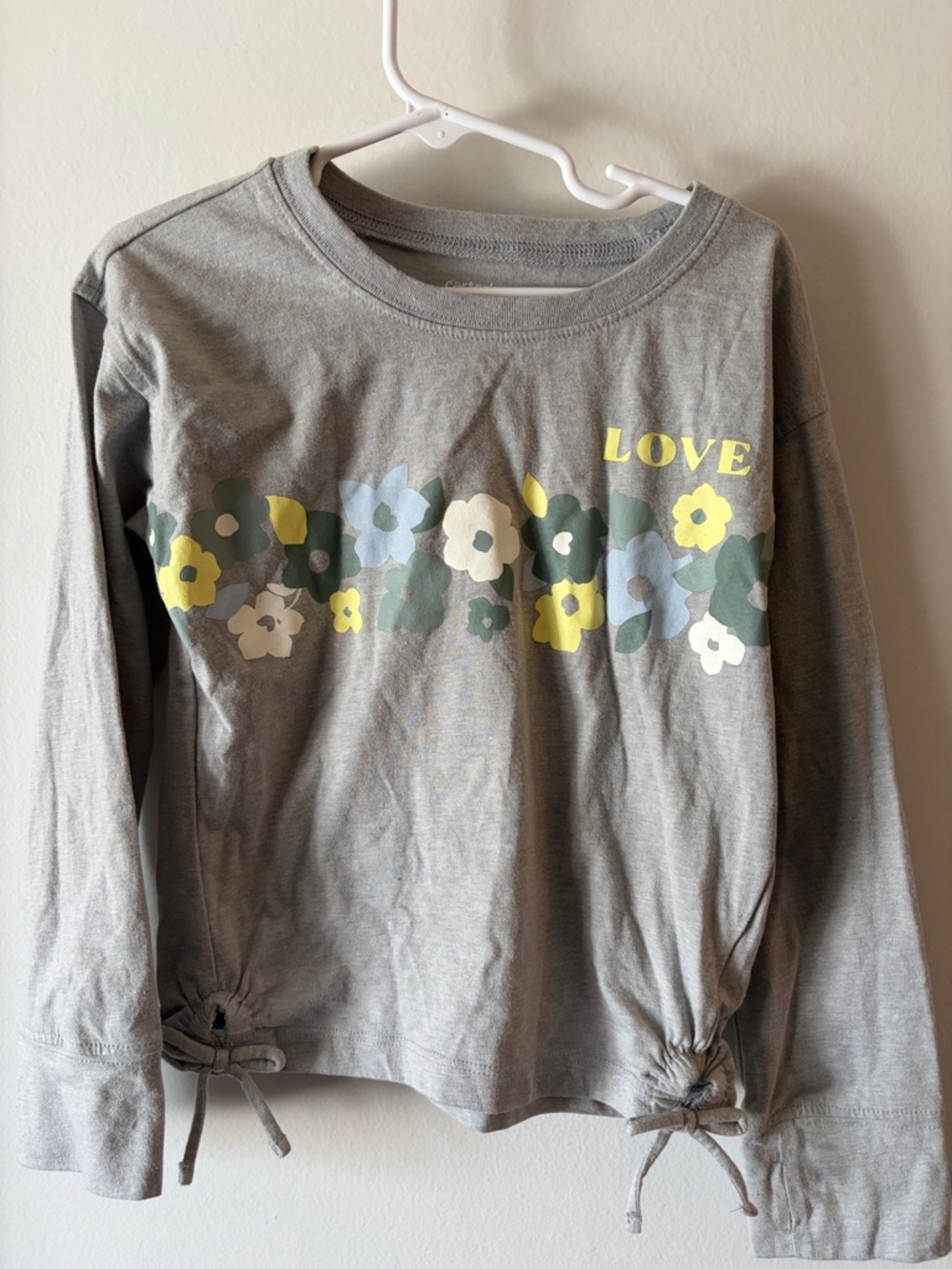 Carter's Gray Floral "LOVE" Long-Sleeve Tee